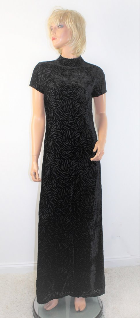 Velvet Floor Length Black Dresses